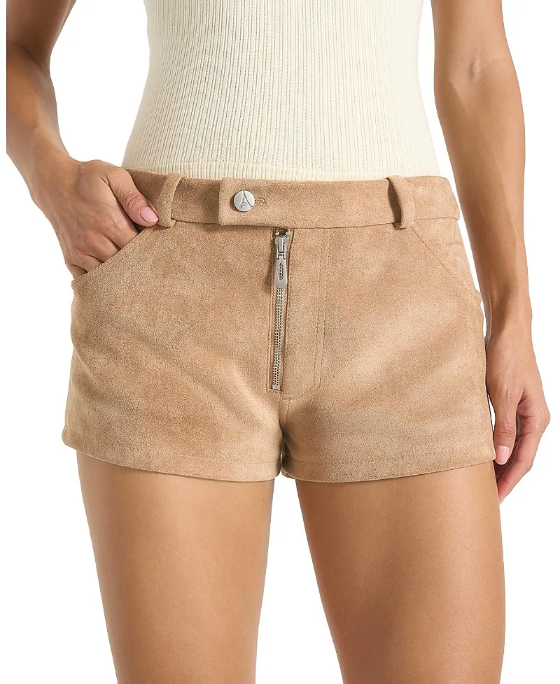 Fara Suede Mini Shorts by Maniere De Voir