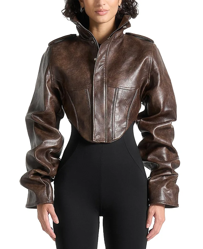 Solange Tacked Sleeve Corset Jacket by Maniere De Voir