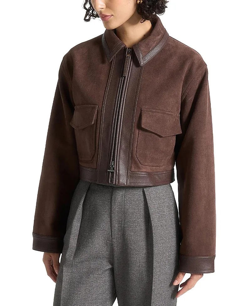 Denise Suede & Pebbled Leather Jacket