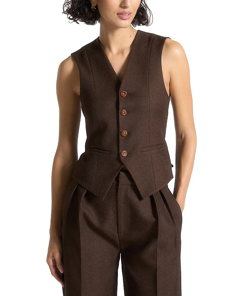 Christine Tailored Cinch Waistcoat by Maniere De Voir
