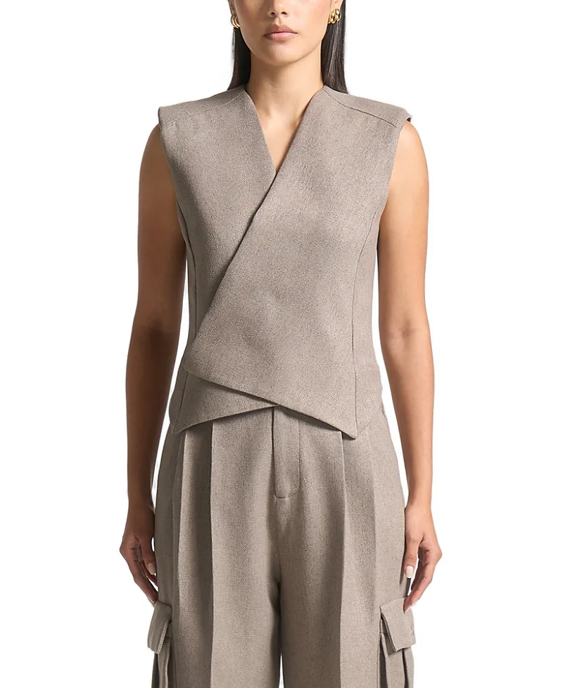 Laurence Tailored Wrap Waistcoat by Maniere De Voir