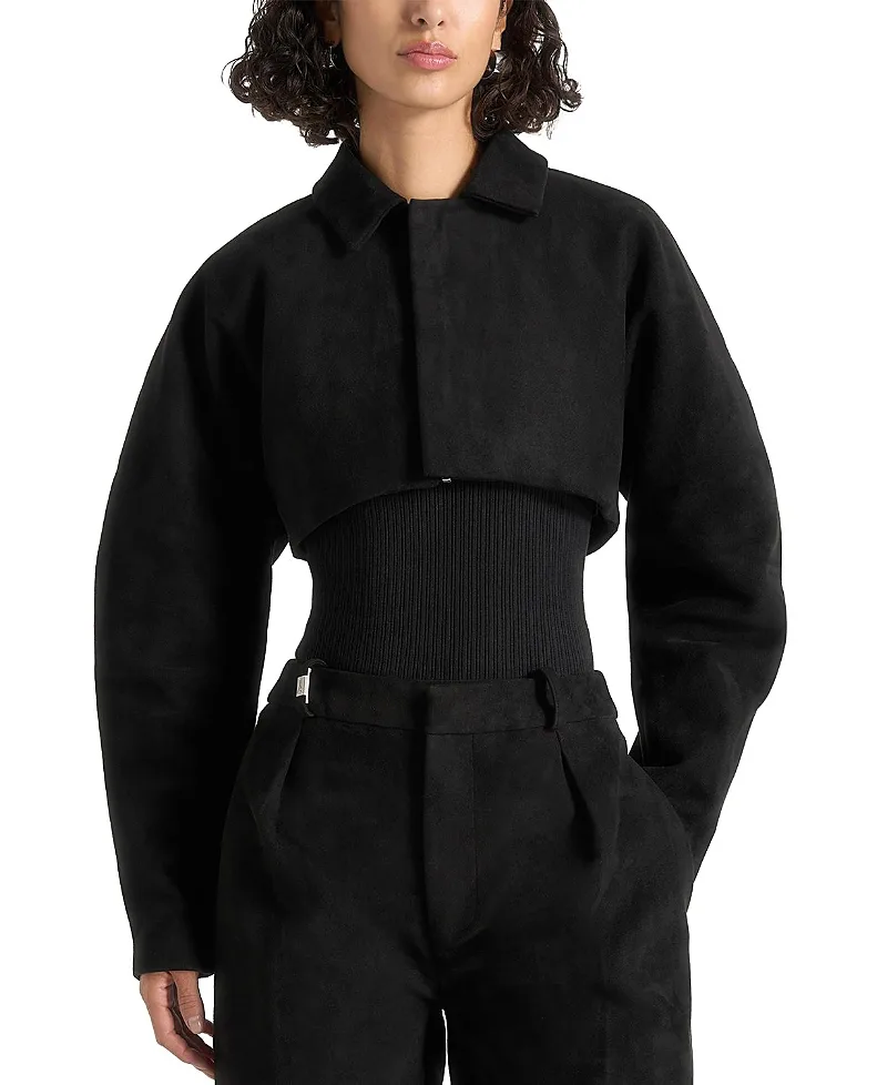 Elya Suede Super Cropped Jacket by Maniere De Voir