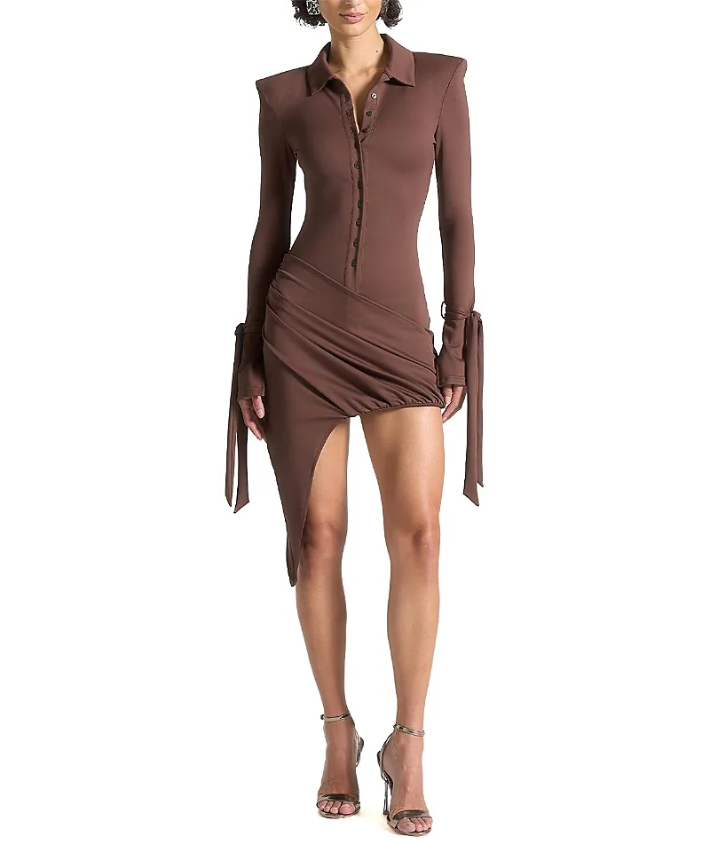 Diane Draped Asymmetric Mini Dress