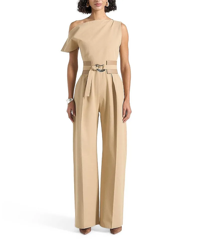Valerie Tailored Off Shoulder Jumpsuit with Belt by Maniere De Voir