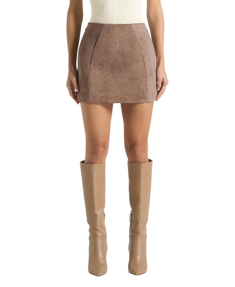 Cleo Suede A-Line Mini Skirt