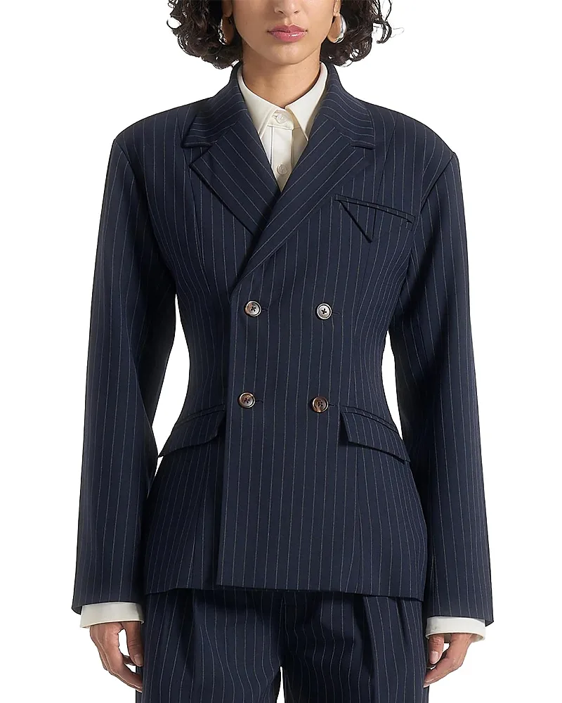Maia Pinstripe Double Breasted Blazer