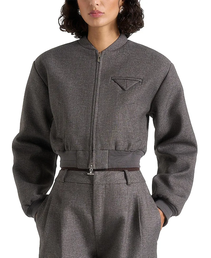 Monique Exaggerated Shoulder Bomber Jacket