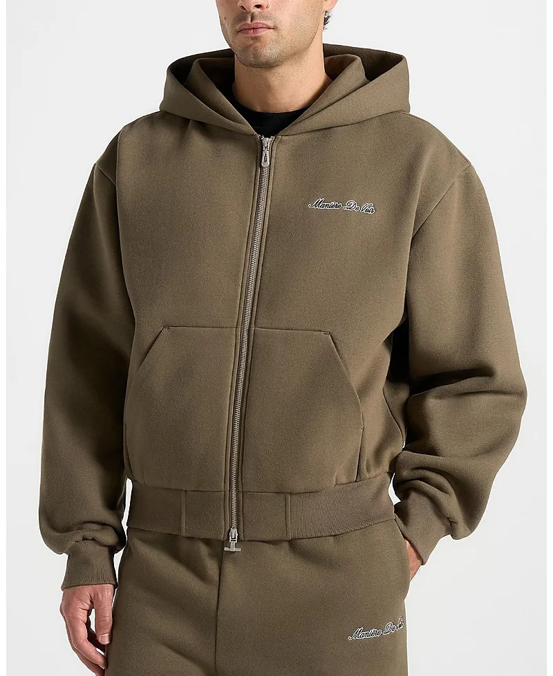 Js002 Signature Relaxed Fit Zip Hoodie by Maniere De Voir