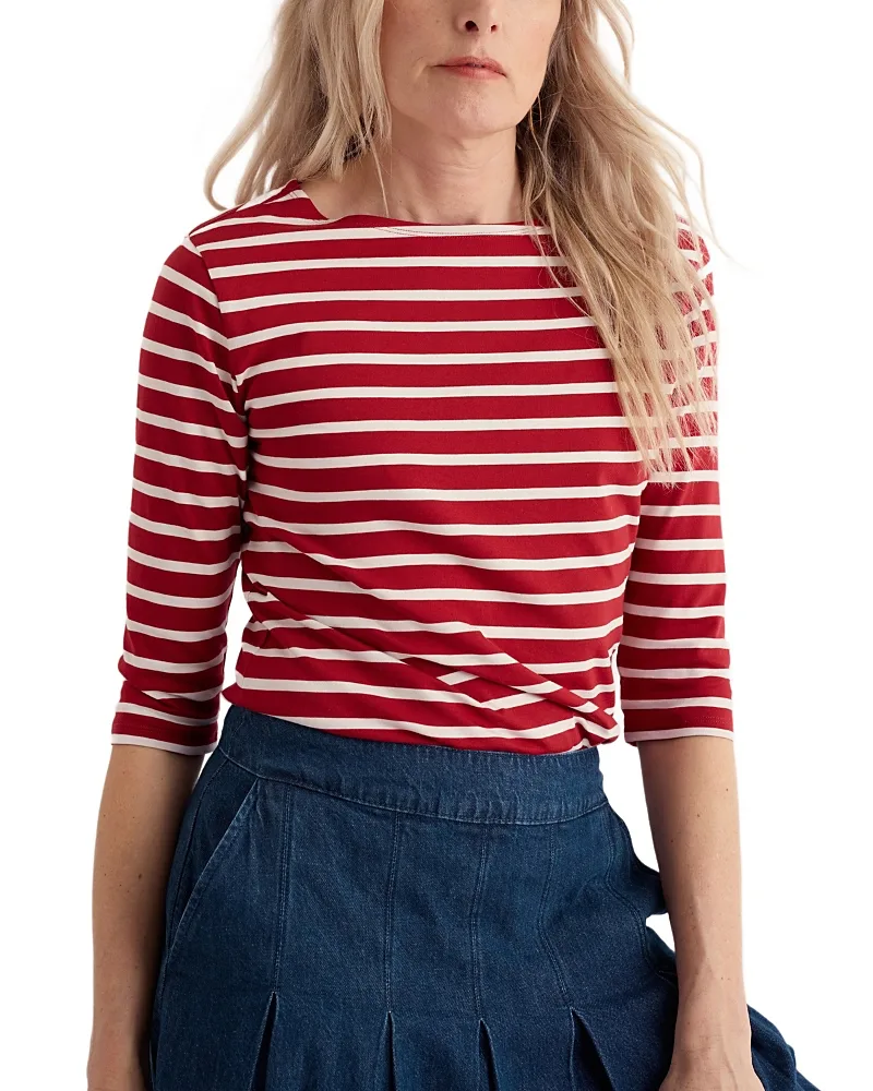 Sailor Boat Neck 3/4 Sleeve T-Shirt by Seasalt Cornwall