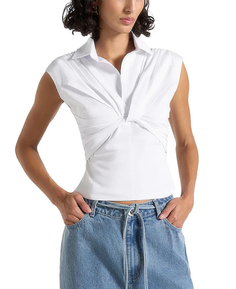Yvette Twist Sleeveless Shirt by Maniere De Voir