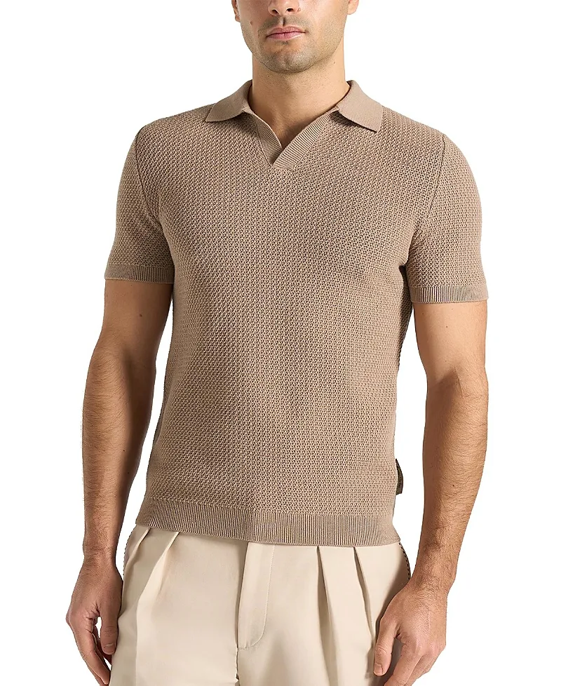Rowen Textured Knit Revere Polo Shirt