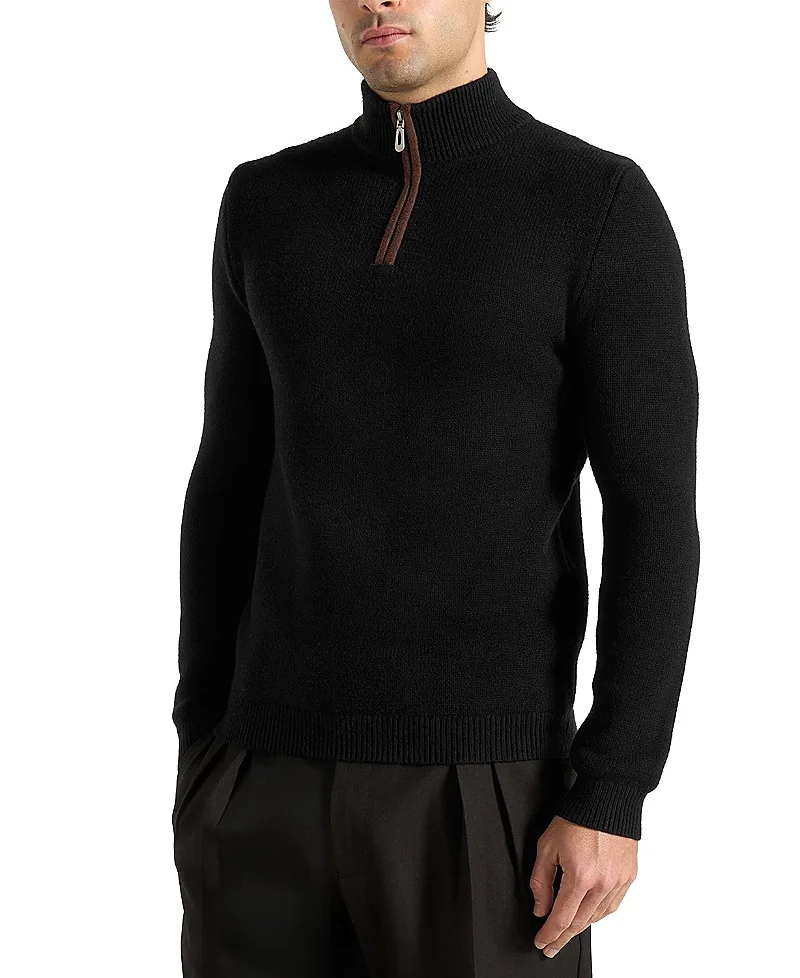 Torin Quarter Zip Knit Jumper by Maniere De Voir