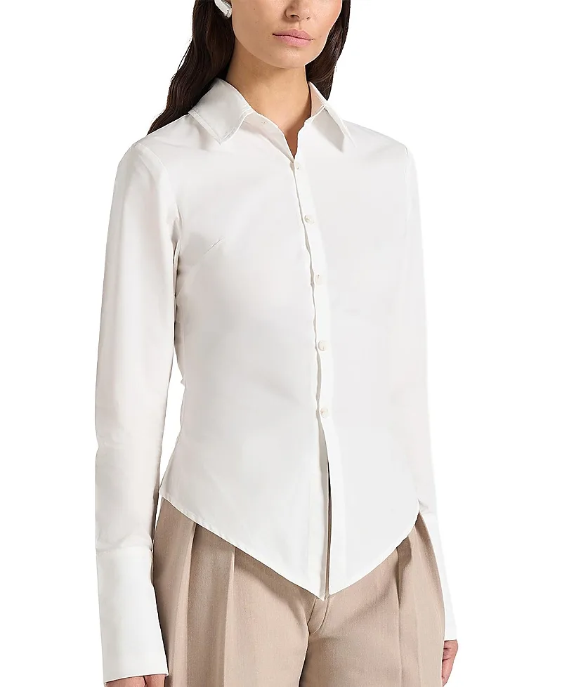 Sonia Tailored Cotton Cinch Shirt by Maniere De Voir