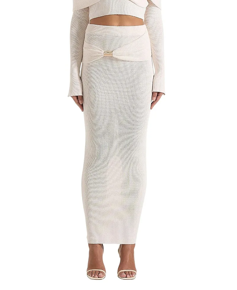 Amy Asymmetric Midaxi Skirt with Hardware Detail