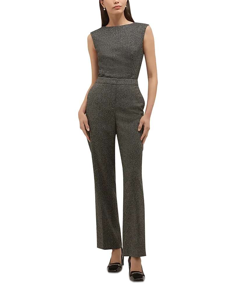 Jasmina Herringbone Straight Trousers by Hobbs London