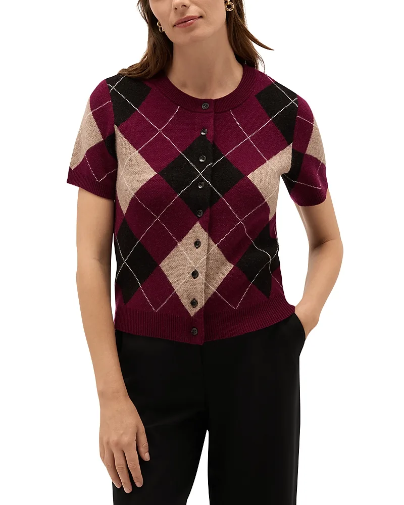 Livi Argyle Short Sleeve Cardigan Sweater by Hobbs London