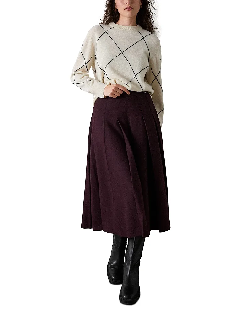 Pleated Kilt Midi Skirt by Whistles