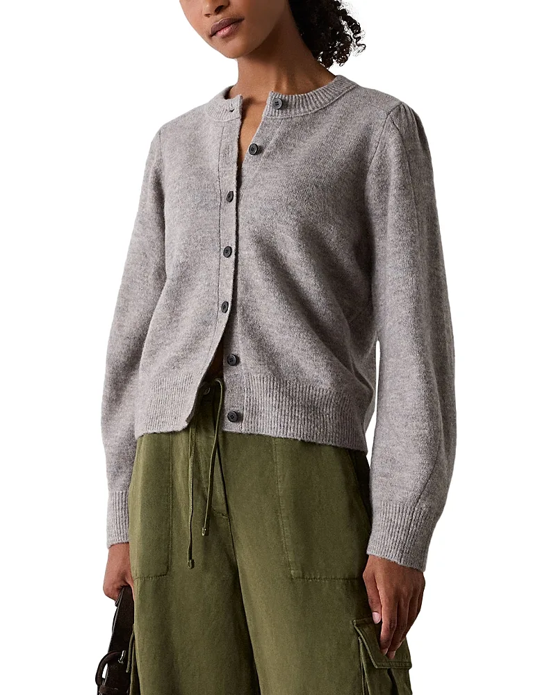 Lantern Sleeve Crewneck Cardigan by Whistles