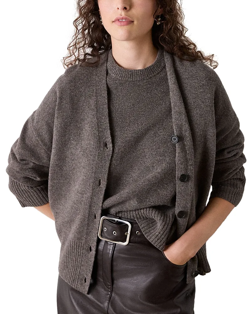 Wool V Neck Cardigan by Whistles
