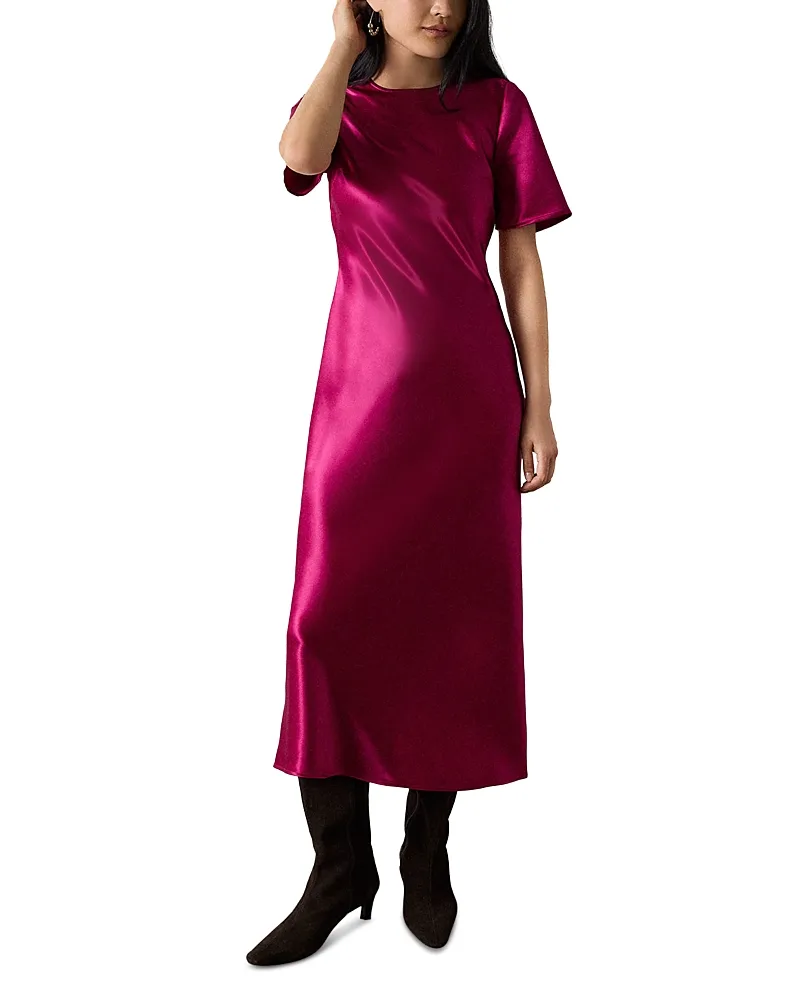 Avery Satin Twist Back Dress by Whistles