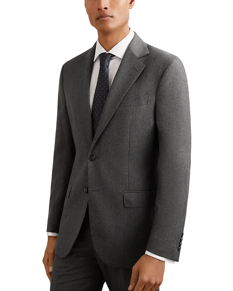 Jackal Wool Classic Fit Herringbone Blazer by Reiss