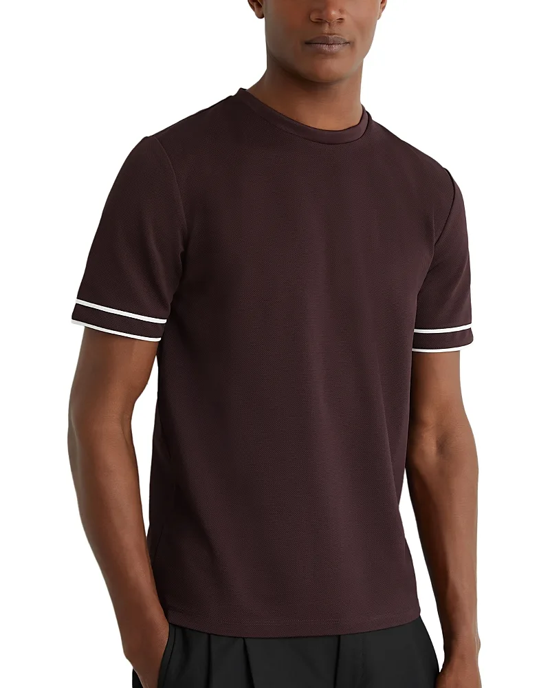 Oscar Textured Piped Tee by Reiss