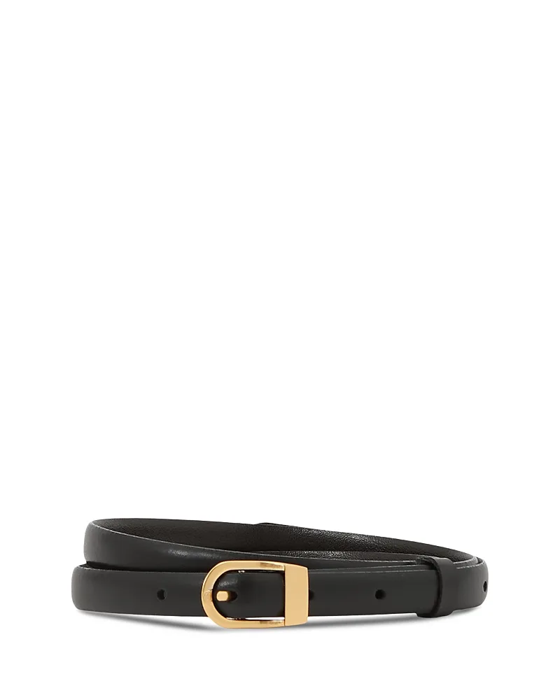 Mila Mini Bucke Leather Belt by Reiss