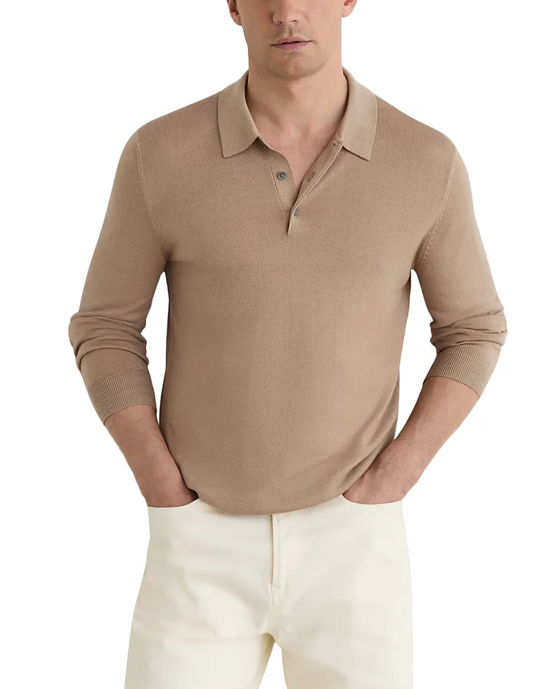 Jay Merino Wool Long Sleeve Polo by Reiss