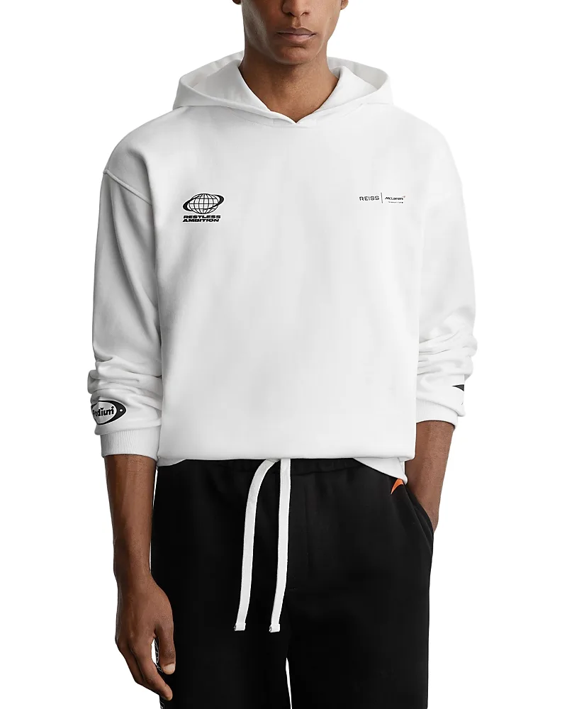 McLaren Cotton Heavyweight Relaxed Pullover Hoodie by Reiss