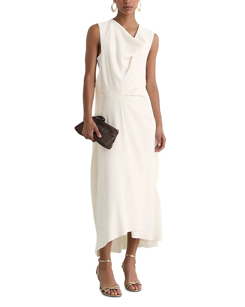 Dorota Draped Dipped Hem Dress by Reiss