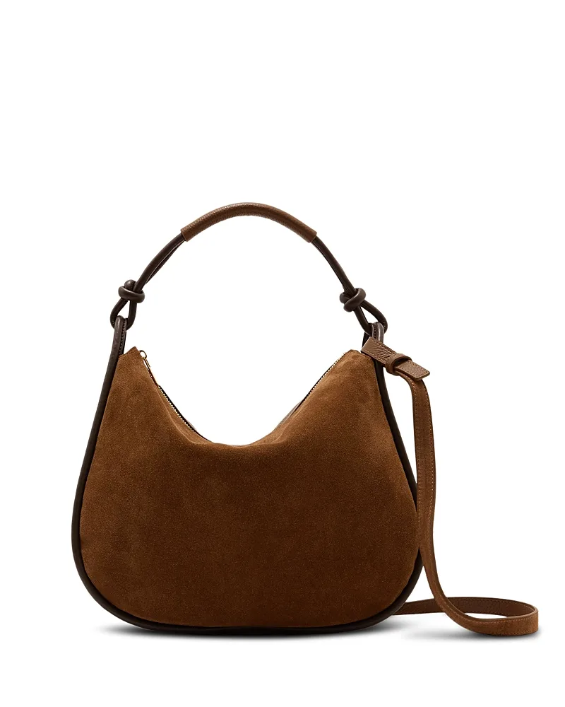 Aurelie Suede & Leather Shoulder Bag by Reiss