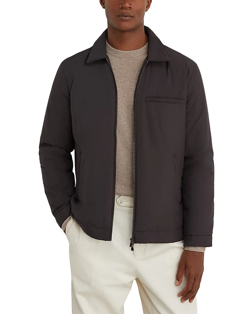 Bernardi Zip Through Technical Fabric Lightweight Jacket by Reiss