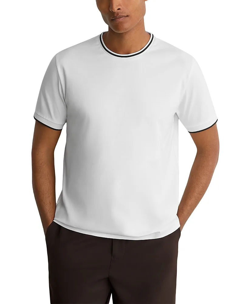 Ainsley Tailored Fit Contrast Tipping Short Sleeve Tee by Reiss