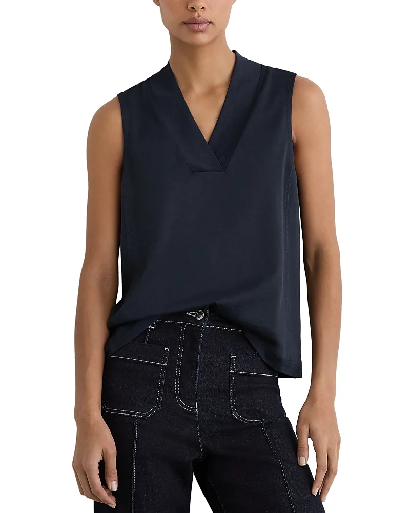 Miley Paneled V Neck Vest by Reiss