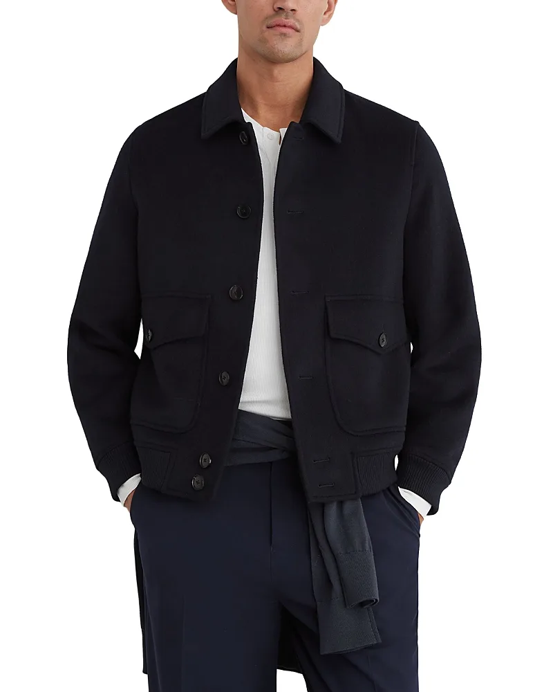 Deluca Chocolate Brown Point Collar Button Jacket by Reiss