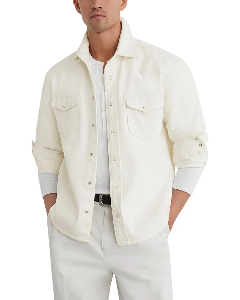 Finley Cotton Press Stud Denim Overshirt by Reiss