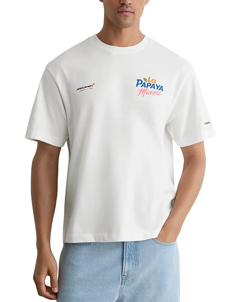 Reiss x McLaren Racing Collection La Papaya Cotton Crewneck T-Shirt by Reiss