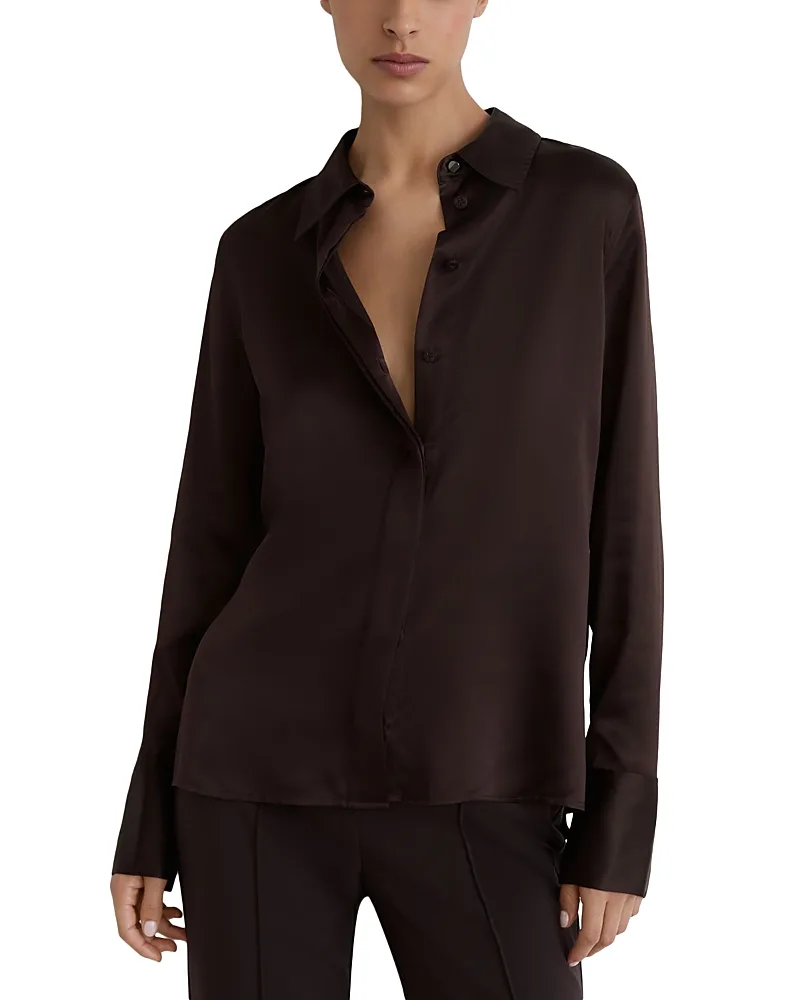 Ameira Silk Back Pleat Blouse by Reiss