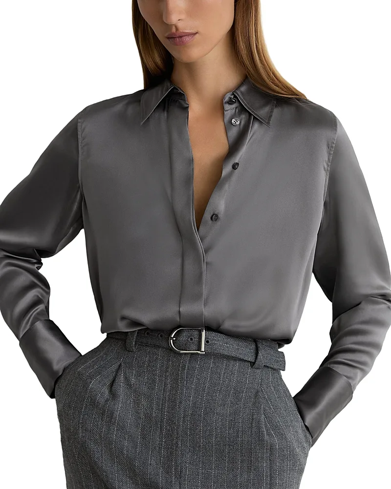 Ameira Silk Button Front Shirt