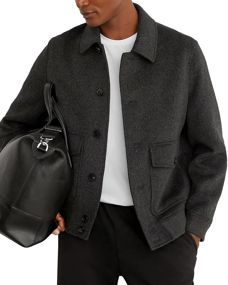 Deluca Chocolate Brown Point Collar Button Jacket