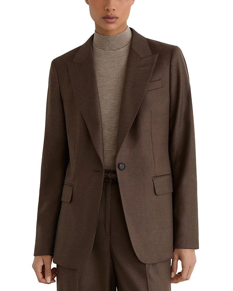 Derby Peak Lapel Single Button Blazer