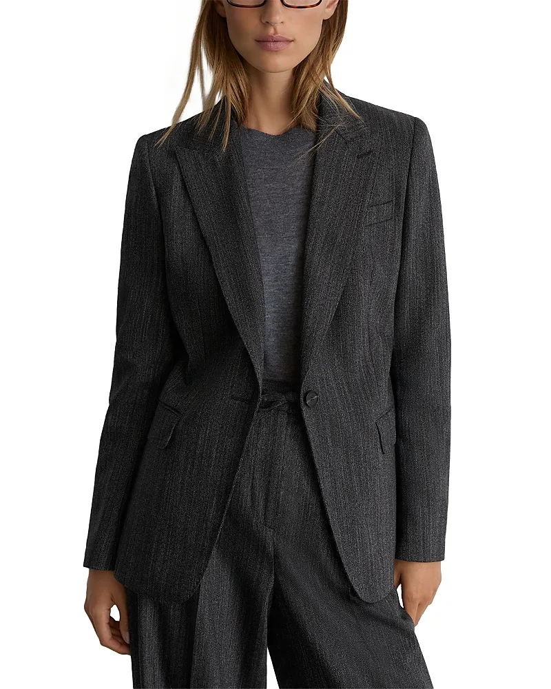 Derby Wool Blend Herringbone Blazer by Reiss
