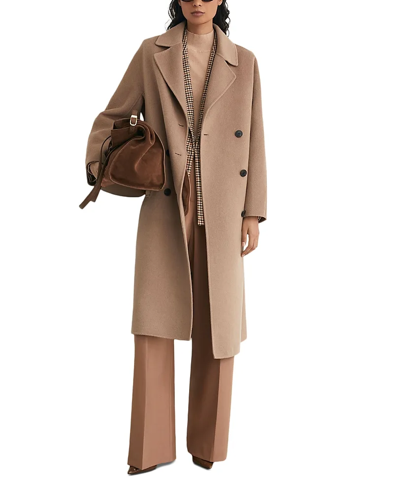 Marina Wool Blend Double Breasted Coat by Reiss