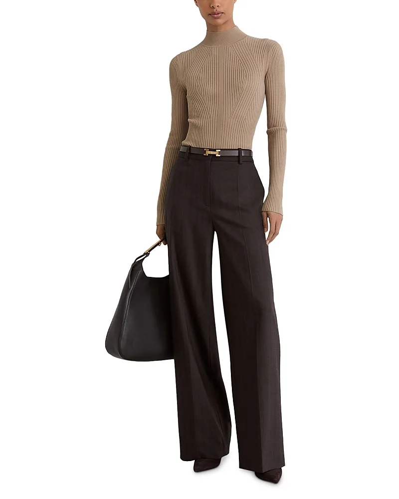 Nancy Directional Rib Knit Top by Reiss