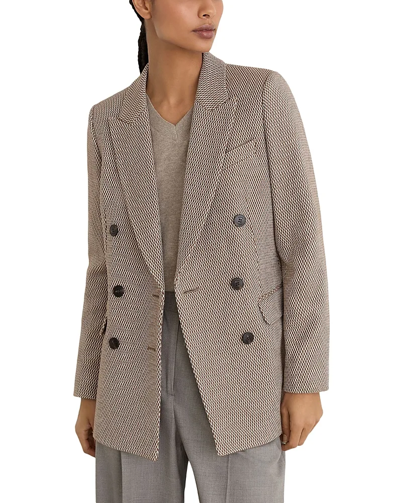 Aubrey Double Breasted Textured Blazer by Reiss