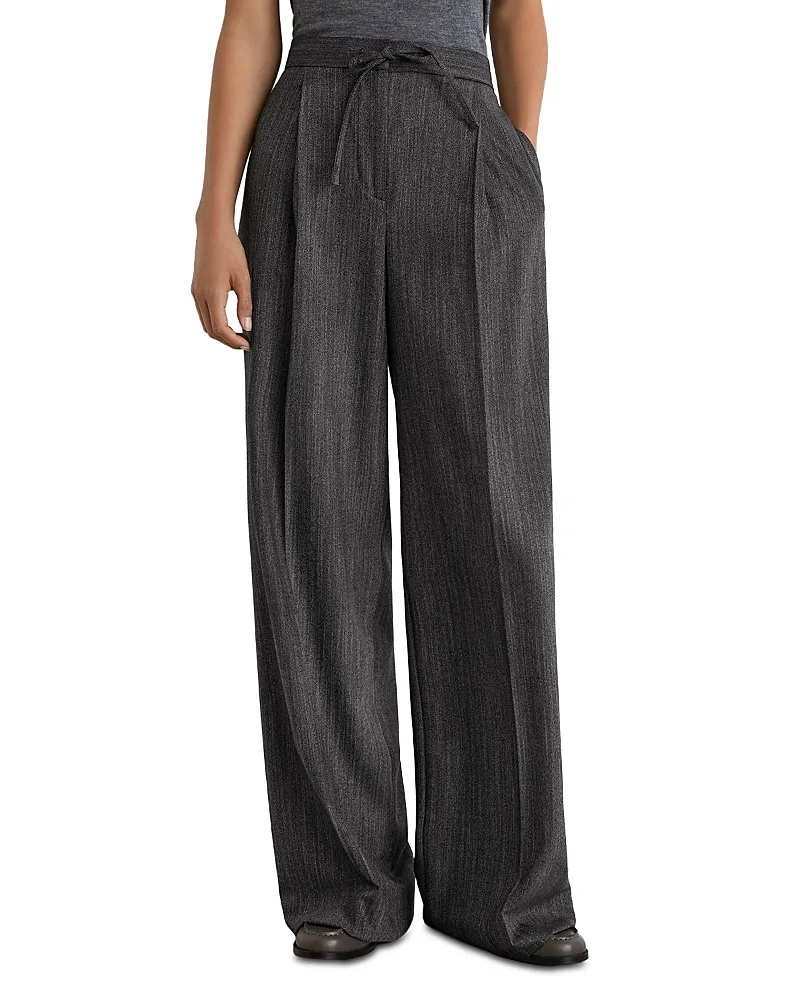 Derby Wool Blend Wide Leg Pants by Reiss