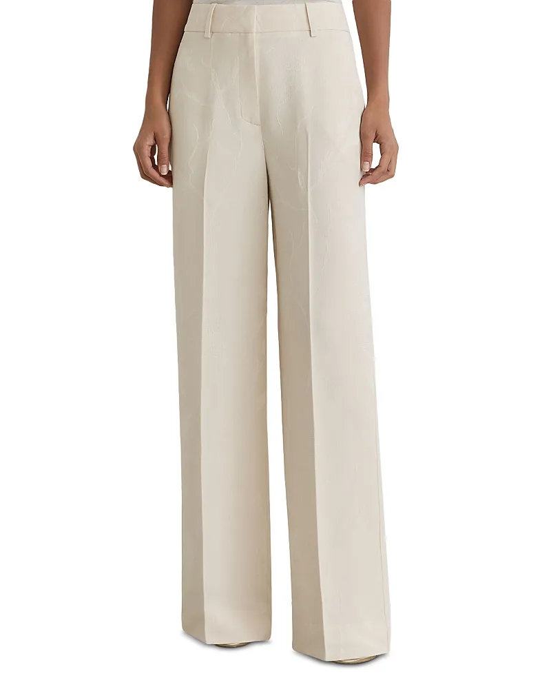 Ottie Wide Leg Jacquard Pants