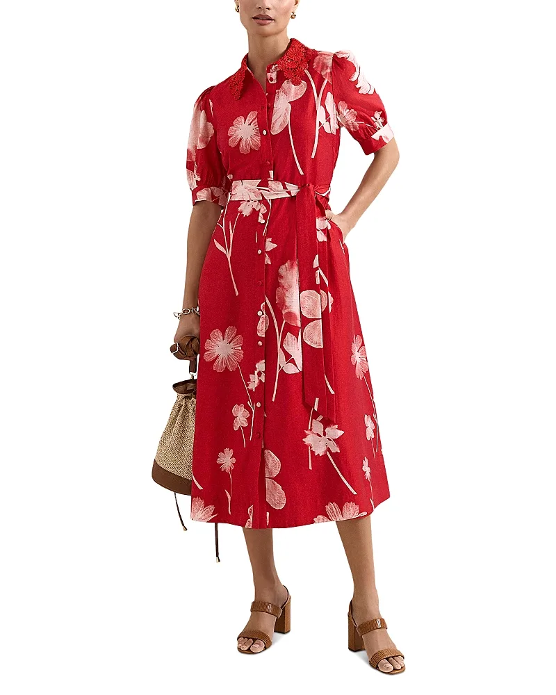 Delphine Lace Collar Belted Dress by Phase Eight