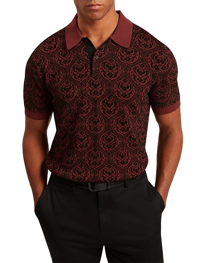 Jesson Short Sleeve Floral Jacquard Polo by Ted Baker