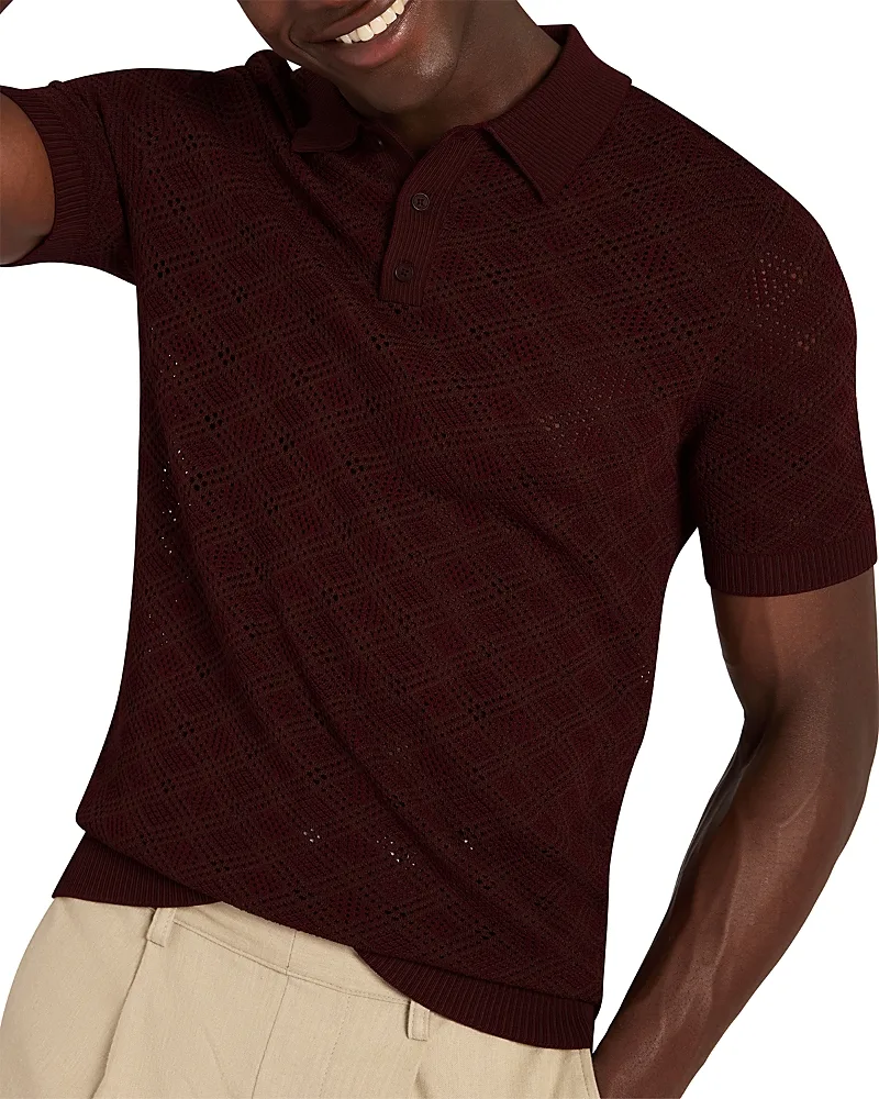 Geometric Stitch Polo Shirt by Ted Baker